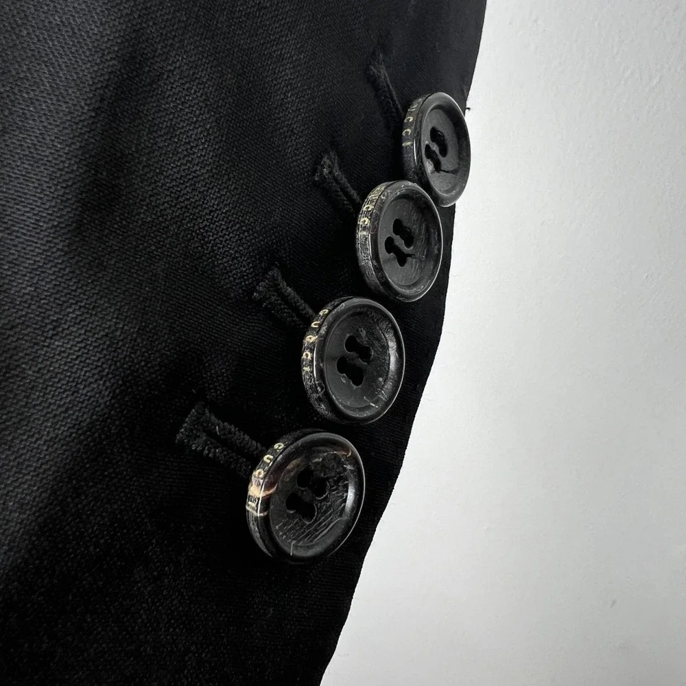 Gucci Black Wool Blazer Jacket Tailored Two Button Structured Minimalist 48R